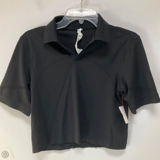 Athletic Top Short Sleeve By Lululemon In Black, Size: 4