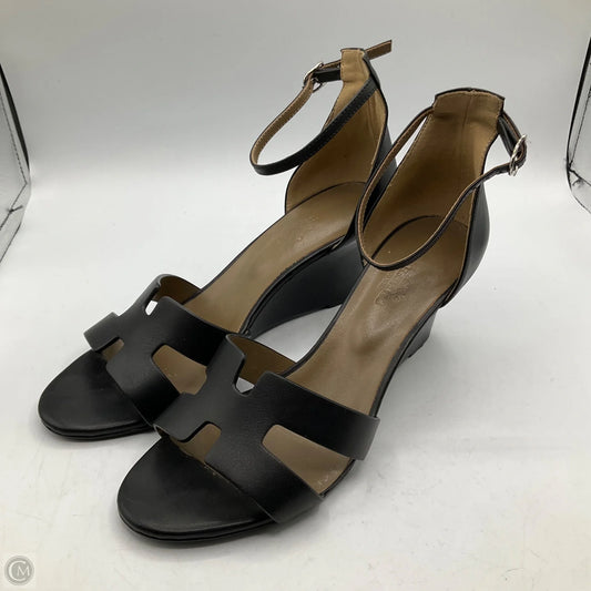 Sandals Luxury Designer By Hermes In Black, Size: 10