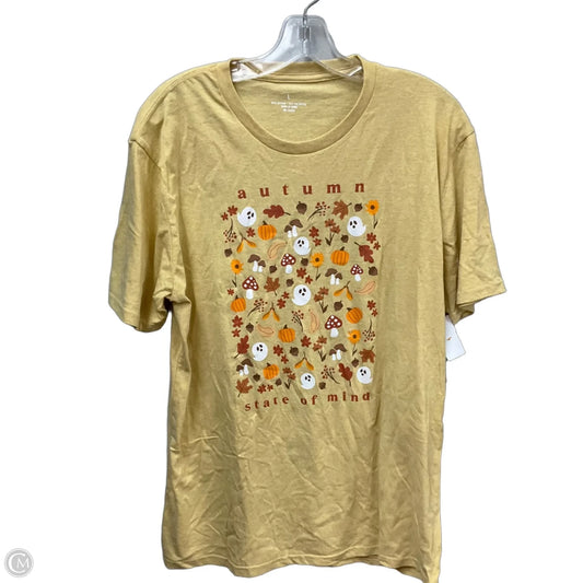 Top Short Sleeve By Cmf In Yellow, Size: L