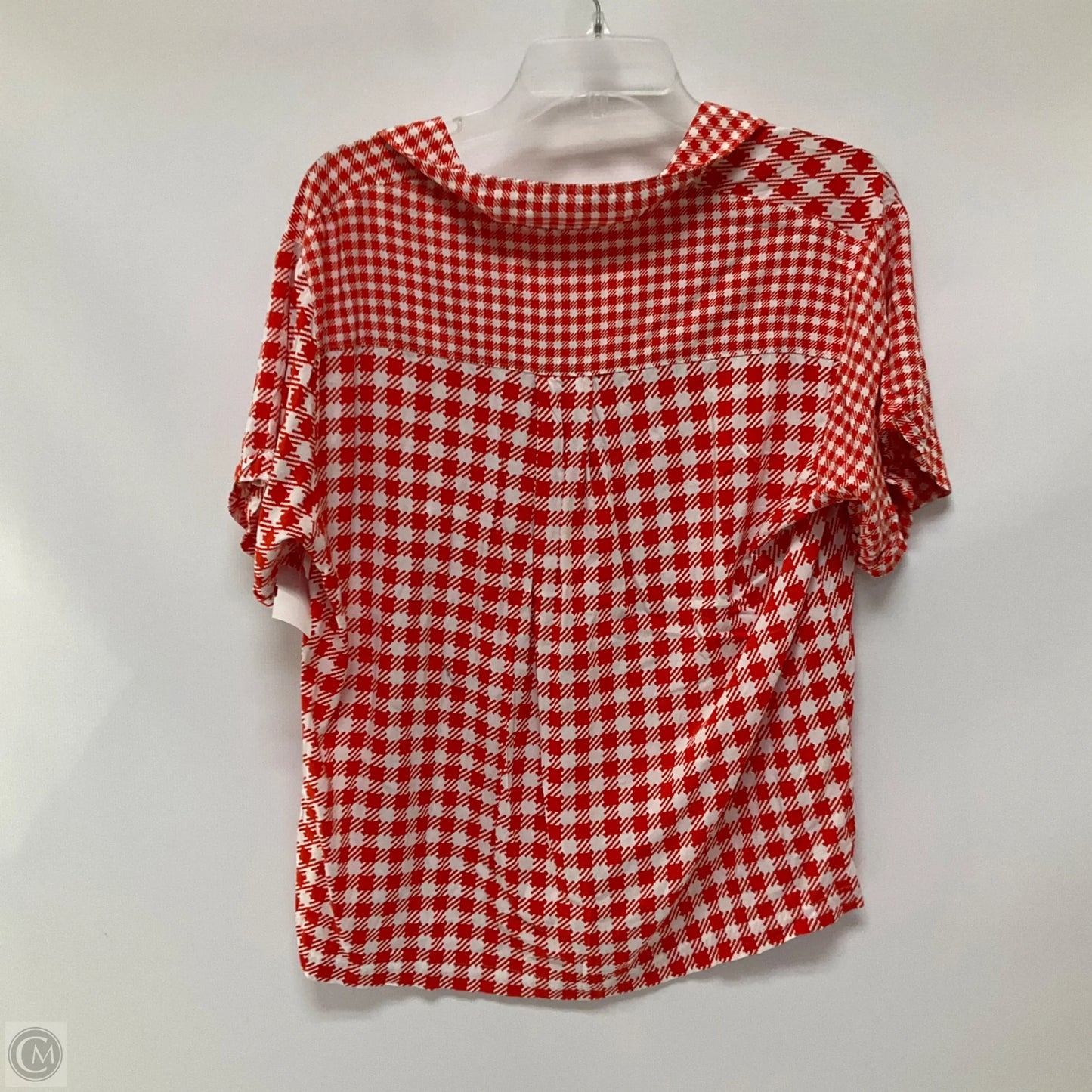 Top Short Sleeve By Maeve In Red & White, Size: L