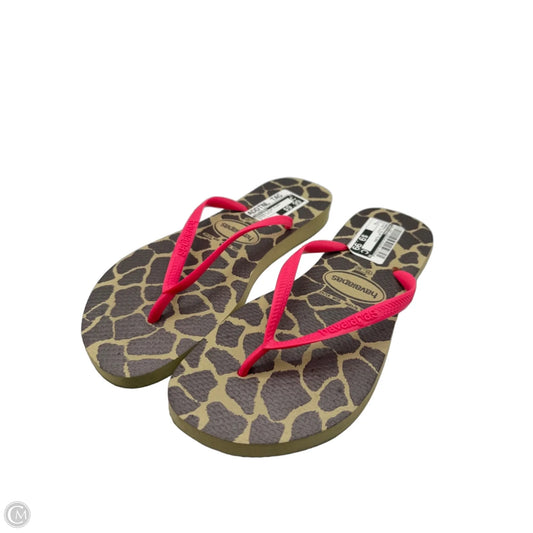 Sandals Flip Flops By Havaianas In Animal Print, Size: 8