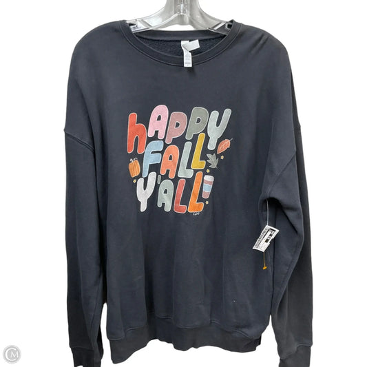 Top Long Sleeve By Bella + Canvas In Grey, Size: L