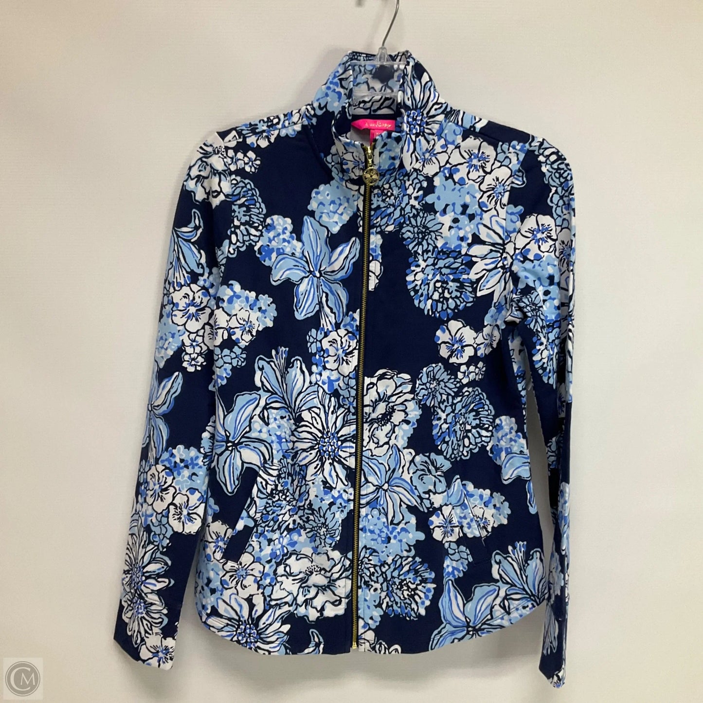 Jacket Designer By Lilly Pulitzer In Blue & White, Size: Xxs