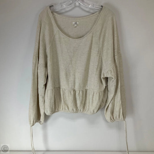 Top Long Sleeve By Aerie In Beige, Size: Xl