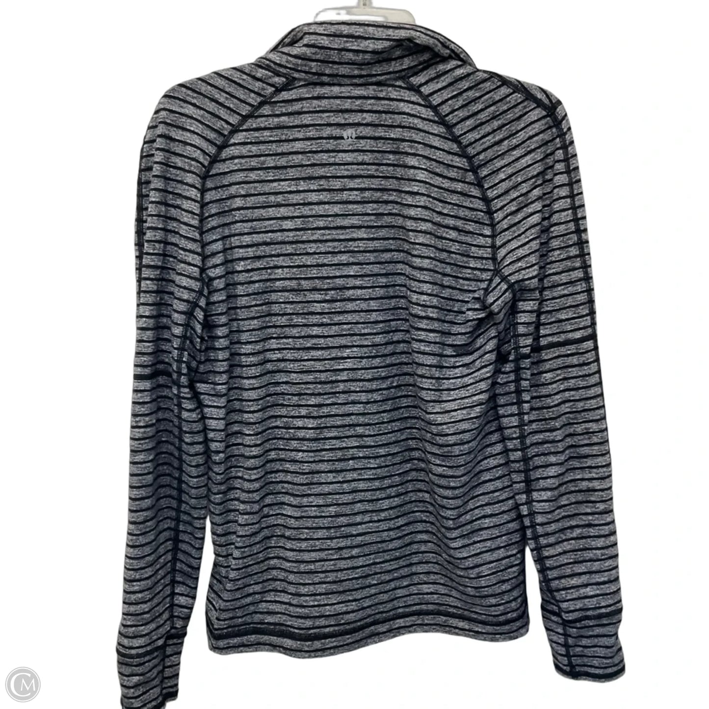 Athletic Top Long Sleeve Collar By Lululemon In Striped Pattern, Size: 10