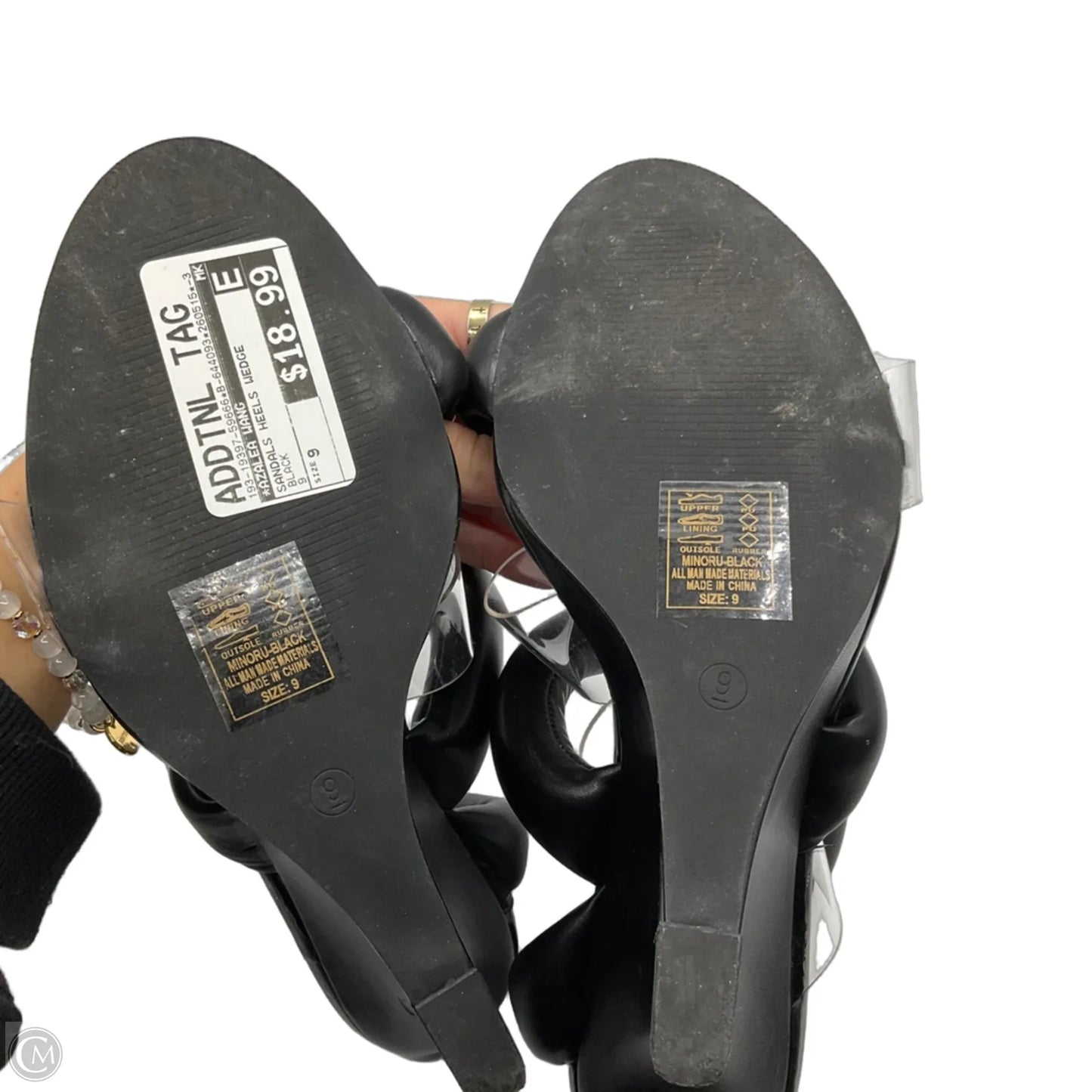 Sandals Heels Wedge By Azalea Wang In Black, Size: 9