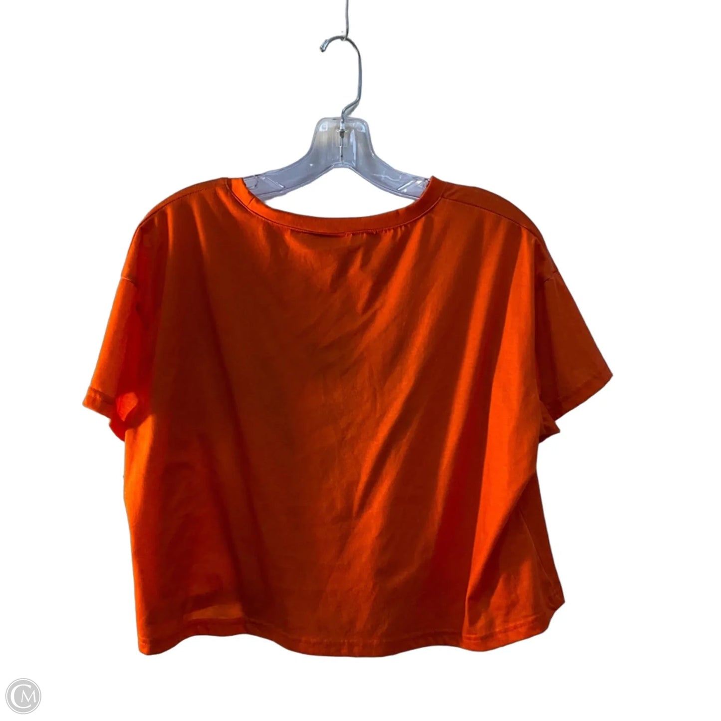 Athletic Top Short Sleeve By Nfl In Orange, Size: L