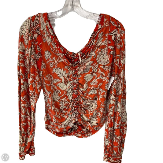 Top Long Sleeve By Free People In Orange, Size: S