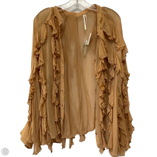 Top Long Sleeve By Anthropologie In Orange, Size: 2x