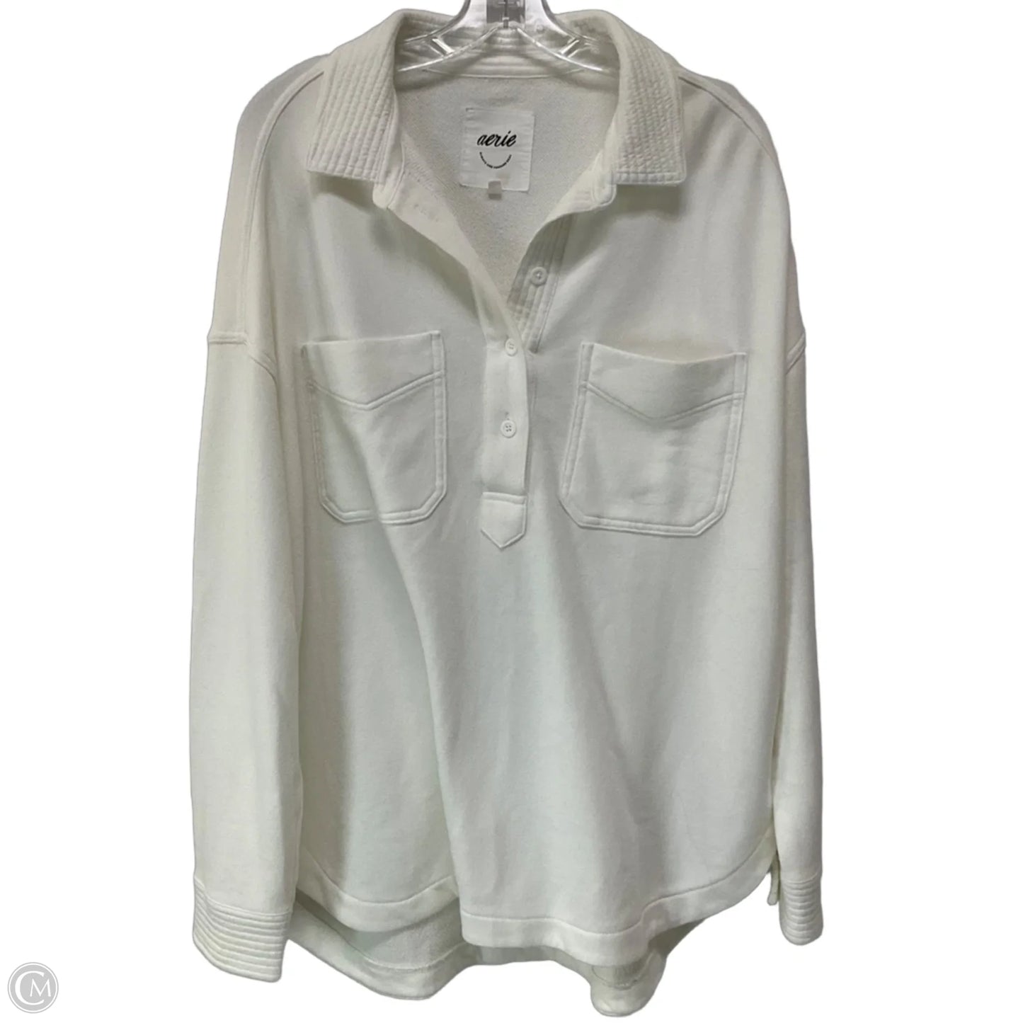 Top Long Sleeve By Aerie In White, Size: M