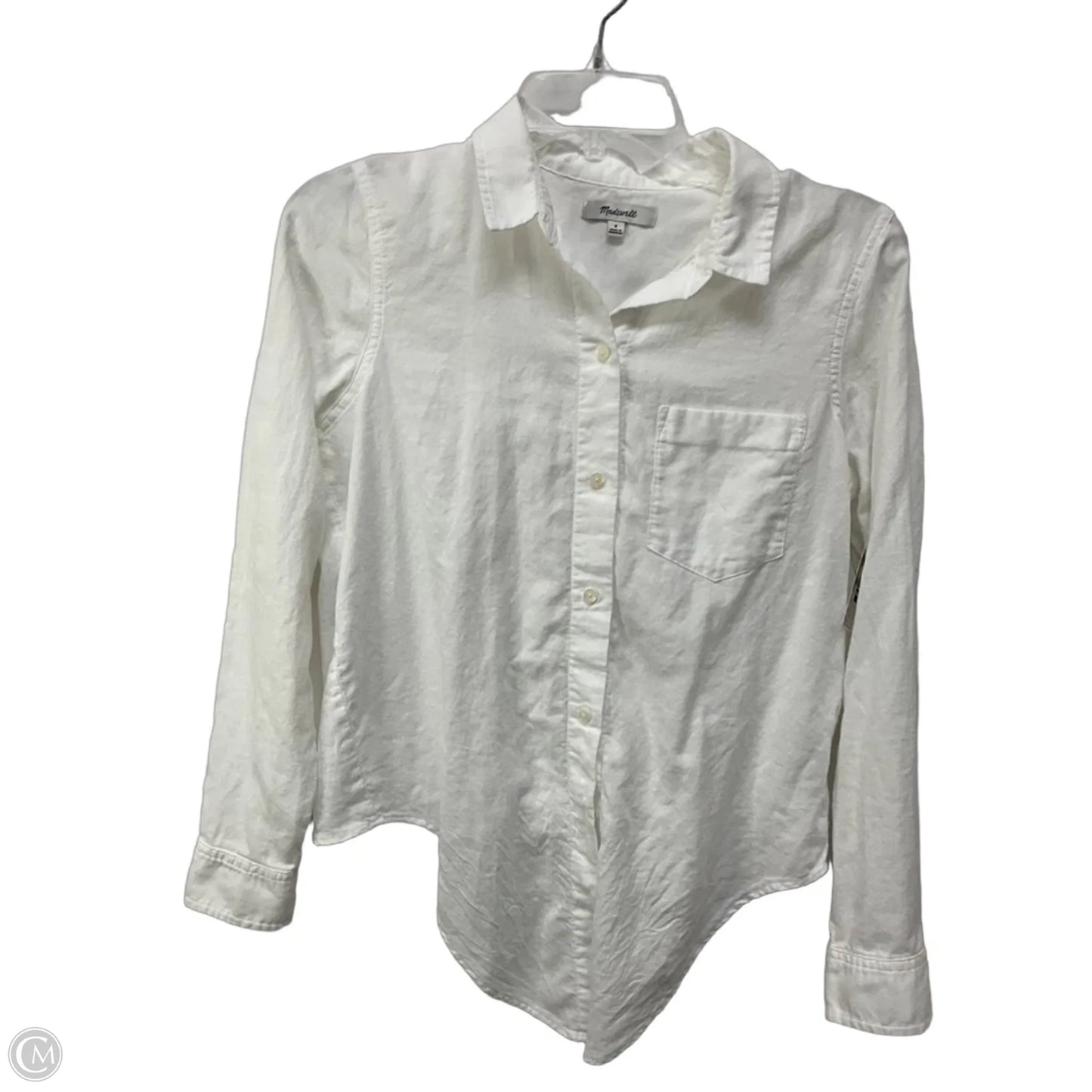 Top Long Sleeve By Madewell In White, Size: S