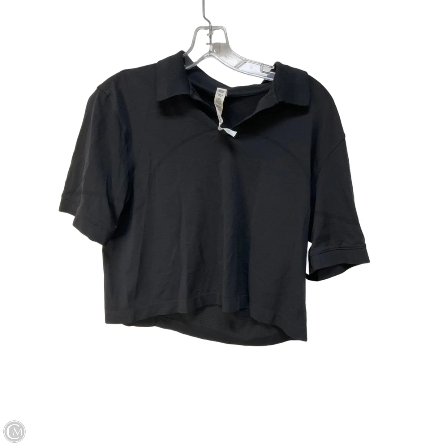 Athletic Top Short Sleeve By Lululemon In Black, Size: 8