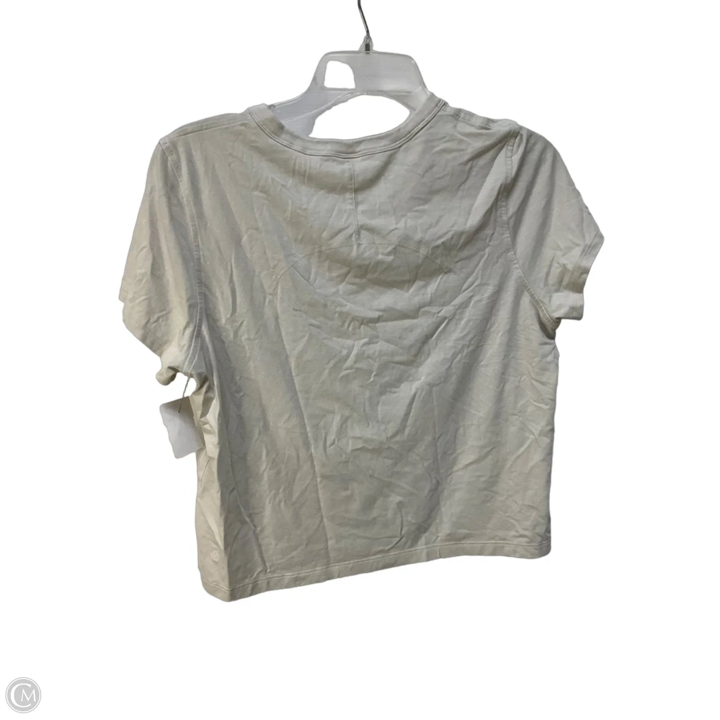 Athletic Top Short Sleeve By Lululemon In Ivory, Size: 8