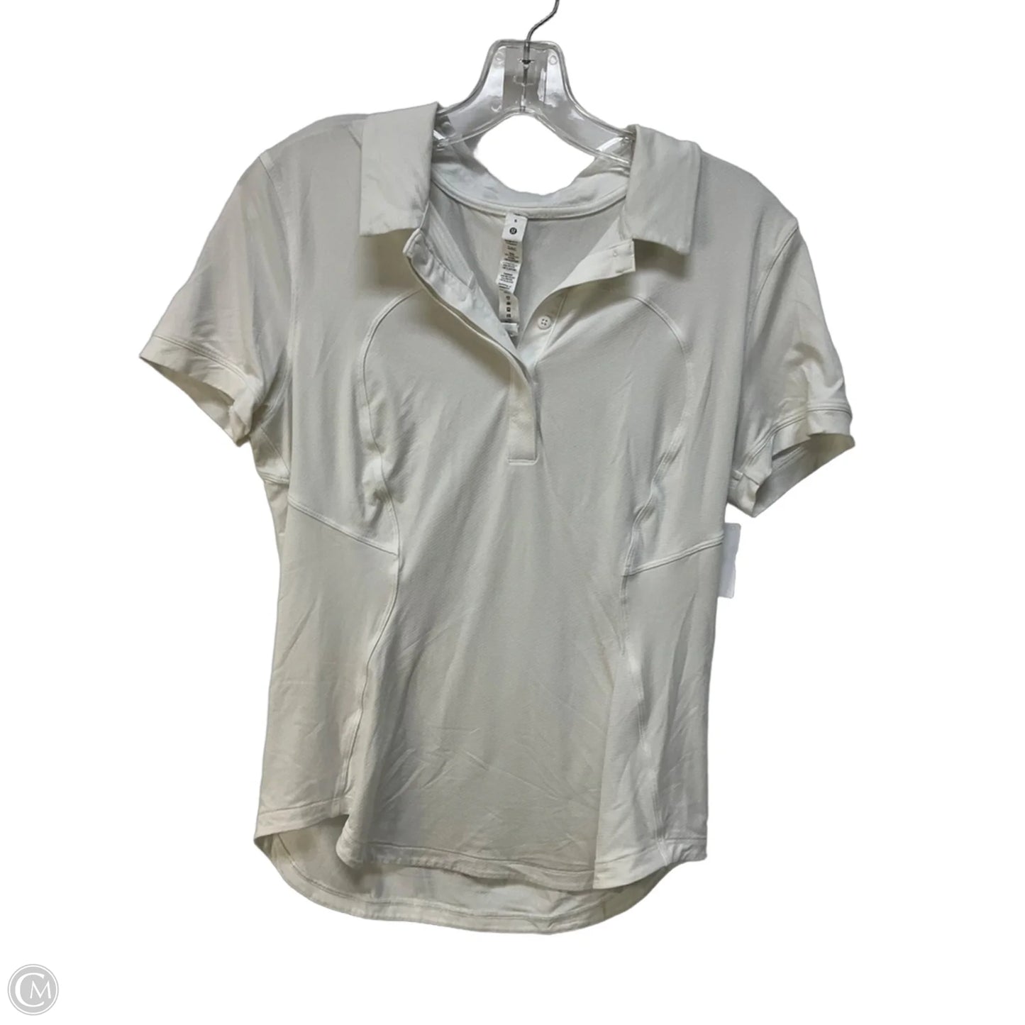 Athletic Top Short Sleeve By Lululemon In White, Size: 8