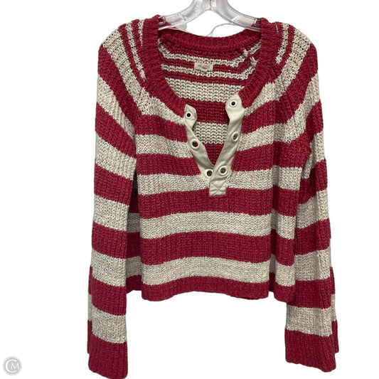 Sweater By Pilcro In Pink & White, Size: L