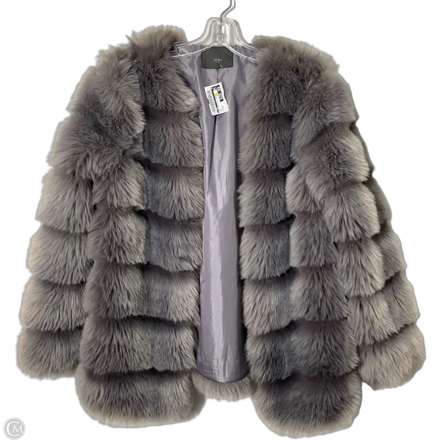 Coat Faux Fur & Sherpa By ICHI In Grey, Size: Xs