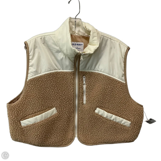Vest Fleece By Old Navy In Tan & White, Size: Xl