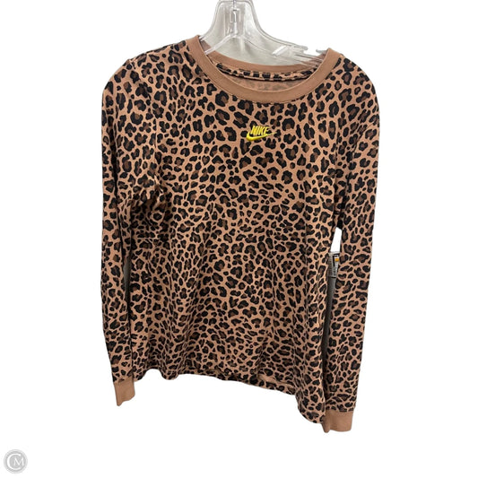 Athletic Top Long Sleeve Crewneck By Nike Apparel In Animal Print, Size: M