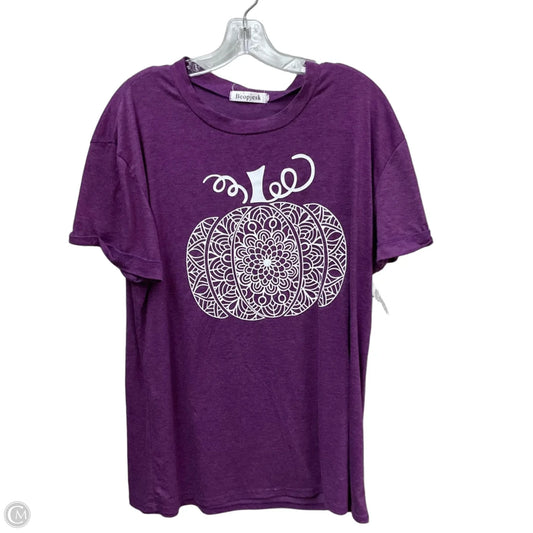 Top Short Sleeve By Clothes Mentor In Purple & White, Size: Xl
