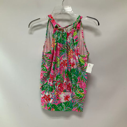 Tank Top Designer By Lilly Pulitzer In Floral Print, Size:Xxs